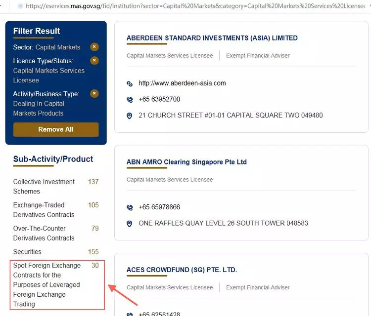 新加坡MAS监管查询，MAS监管的外汇平台有多少家
