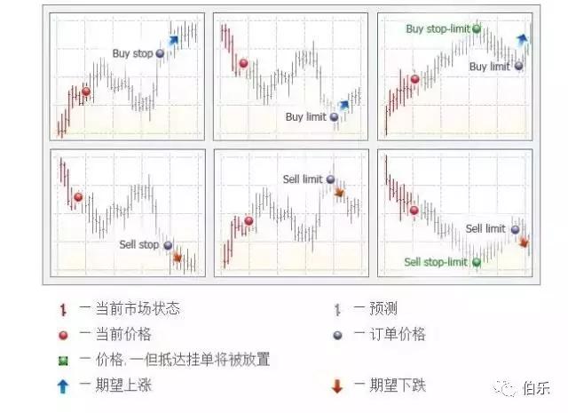 外汇买卖订单类型(市价待定，买入卖出止盈和止损订单)