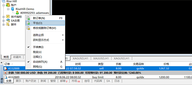 香港晋峰金业MT4软件操作流程