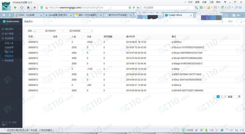 被网友诱导至FDEX平台跟单交易导致亏损，剩余资金无法出金