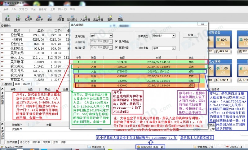 被网上直播比赛的老师带进大福金业交易喊单亏损严重