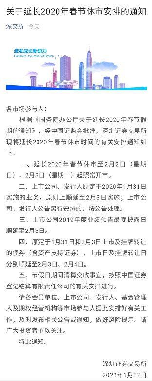 A股延迟至2月3日开市！全国各地纷纷推迟开工开学