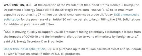 美国计划大量收购战略石油储备