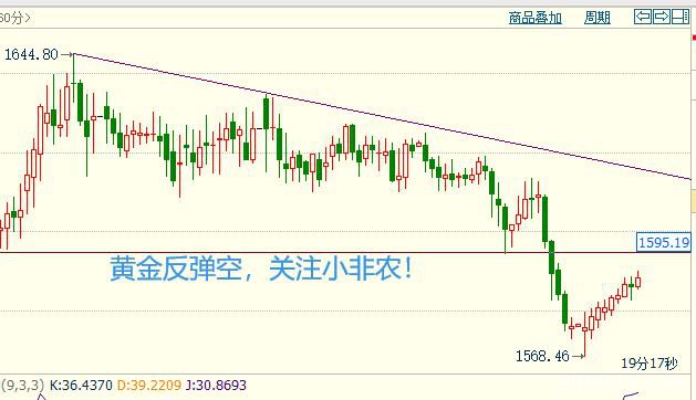 杨朋威：小非农来袭黄金强势反弹，1590以上干空！