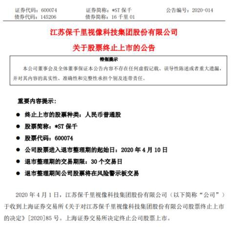 2020退市第一股！5年前风光借壳，却被实控人掏空，9万股东深陷泥潭…年内高危股还有这些