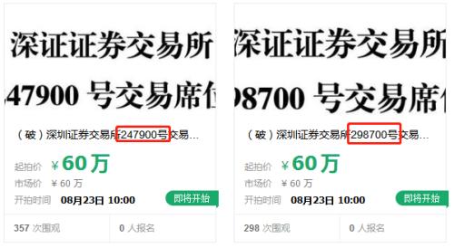 罕见！阿里拍卖惊现4个深交所席位出售，60万一个，6000人围观，情况竟然是这样的……