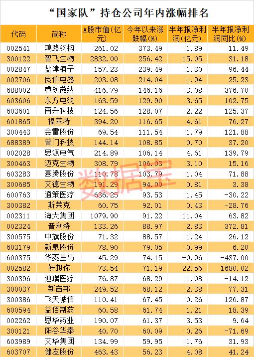 国家队调仓路线图：养老金盯上9股 最牛持仓股大涨373%