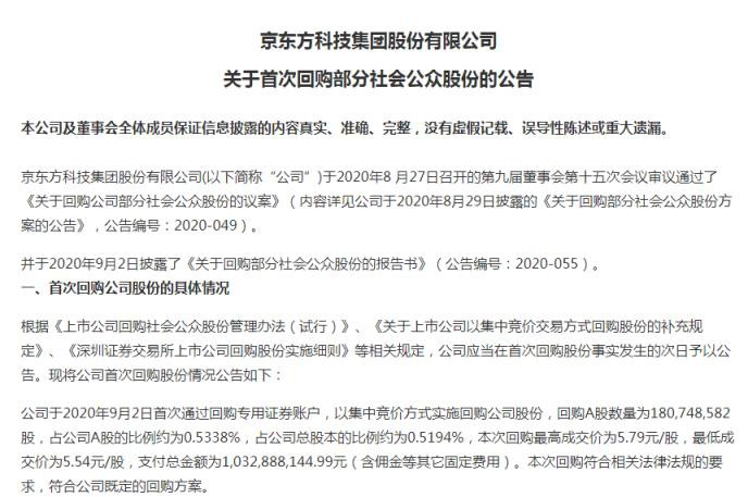 霸气侧漏！2000亿面板龙头豪迈出手，1天回购10个亿！为何如此急迫？